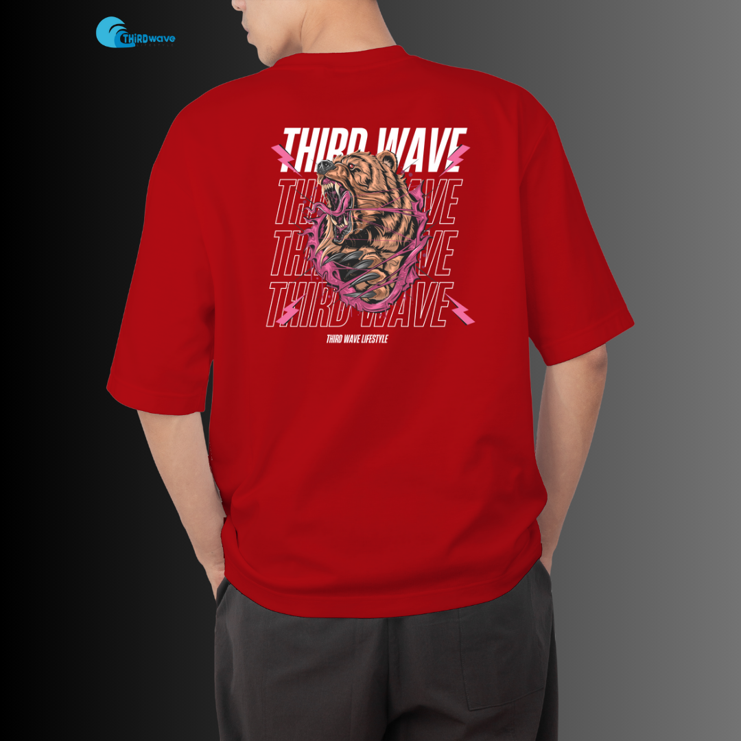 Crazy Bear Third wave design premium quality oversized Tshirt