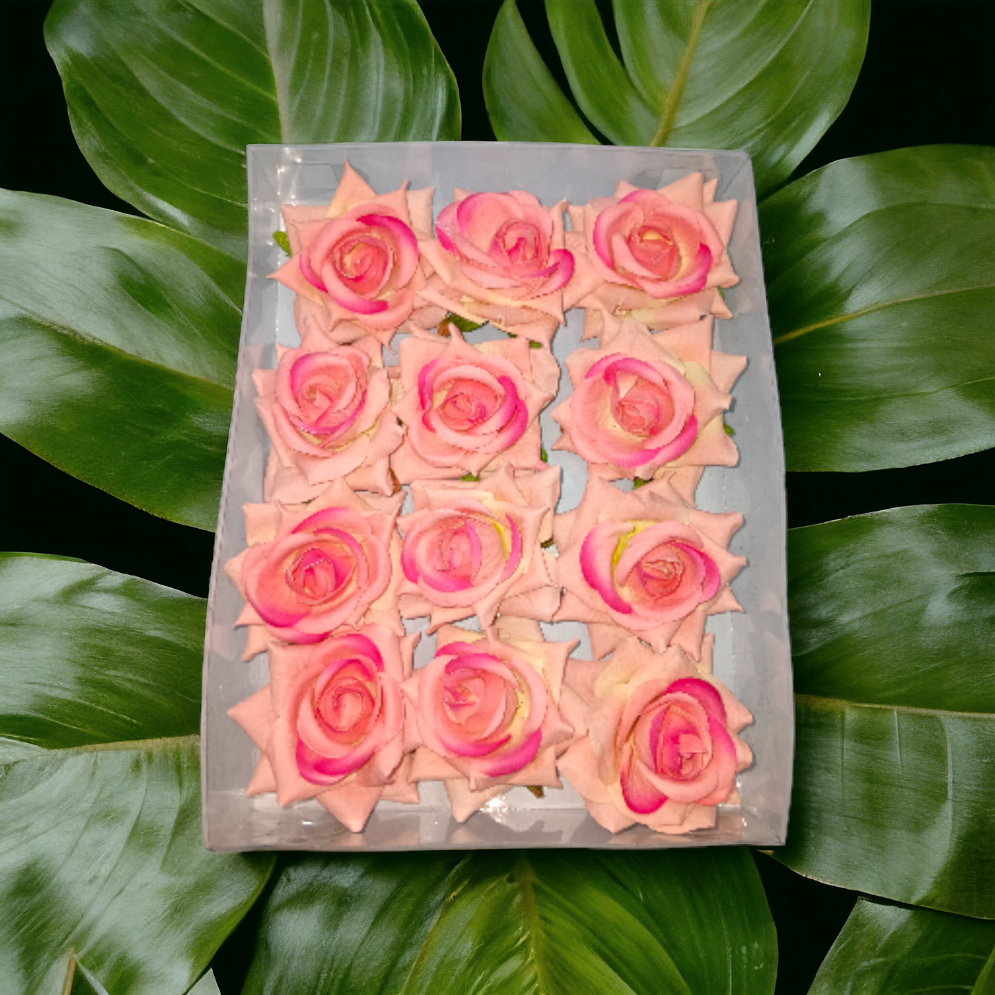 ROSE HAIR PIN ALLIGATOR STYLE YELLOW PACK OF 12
