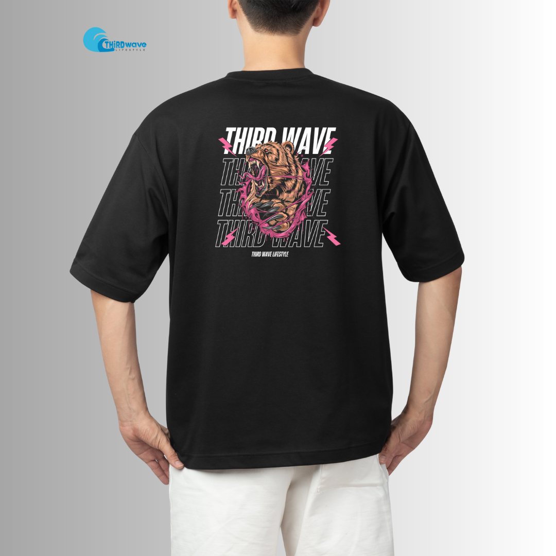 Crazy Bear Third wave design premium quality oversized Tshirt