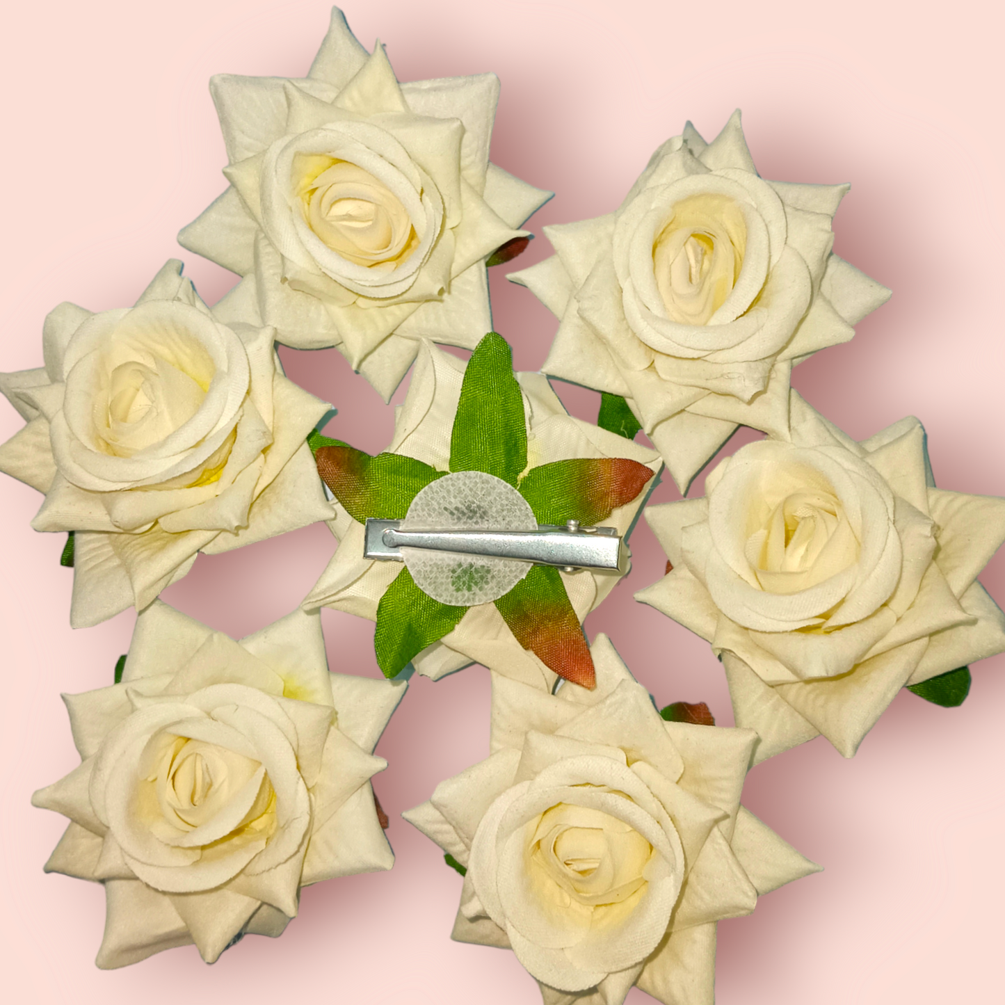 ROSE HAIR PIN ALLIGATOR STYLE YELLOW PACK OF 12