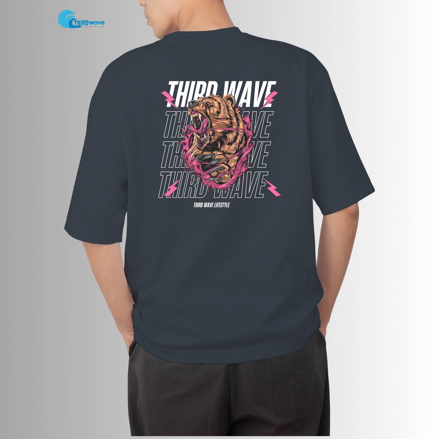 Crazy Bear Third wave design premium quality oversized Tshirt