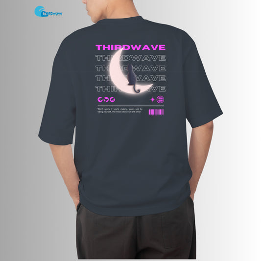 Cat pink moon Third wave design premium quality oversized Tshirt