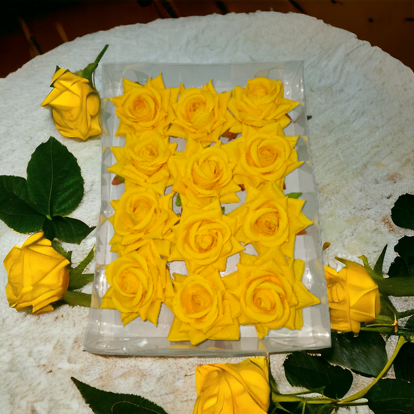 ROSE HAIR PIN ALLIGATOR STYLE YELLOW PACK OF 12