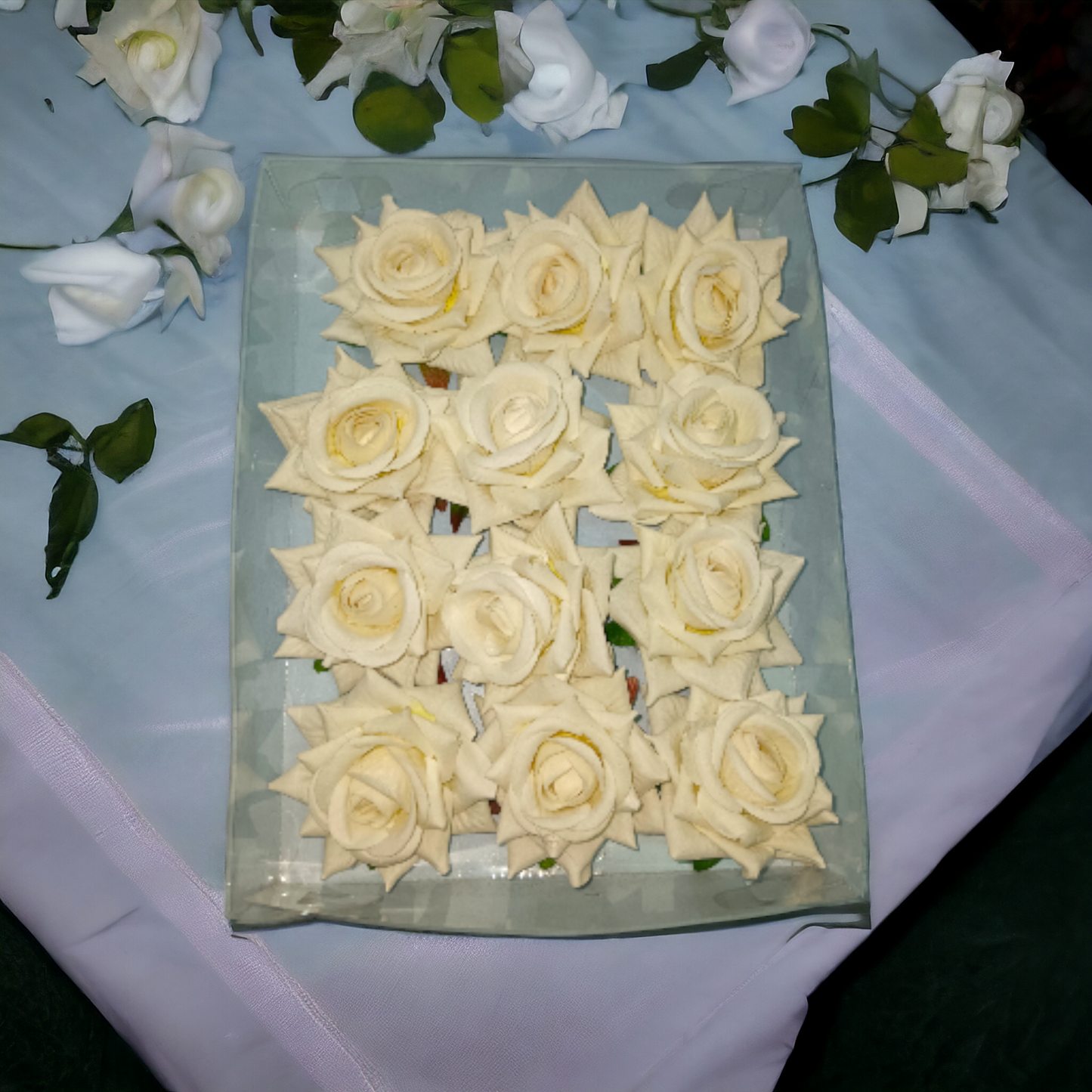 ROSE HAIR PIN ALLIGATOR STYLE YELLOW PACK OF 12